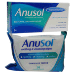 Anusol Suppositories  x 24 for Haemorrhoids with or without Anusol Wipes x 30