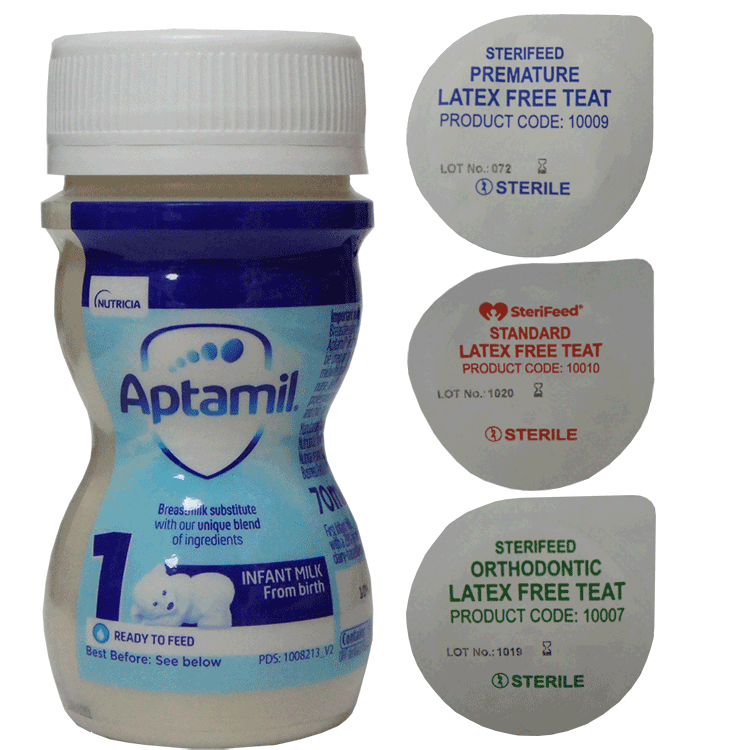 Aptamil First, gebrauchsfertig, 70 ml x 24 + sterile Sterifeed-Sauger x 24 (3 Typen)