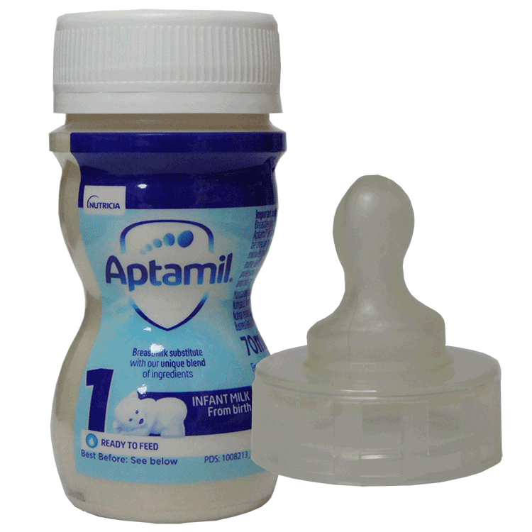 APTAMIL 1 Premier lait pour nourrissons prêts à nourrir 70 ml x 24 + Tises stérilisées x 24 (orthodontique)