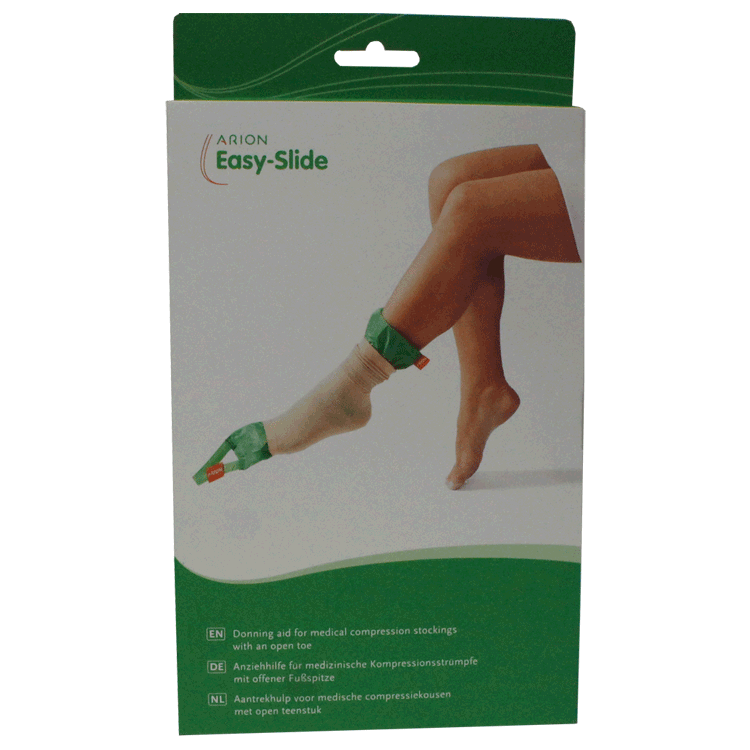 Arion Easy Slide -5 Sizes - To help put open toe below knee compression stockings on more easily