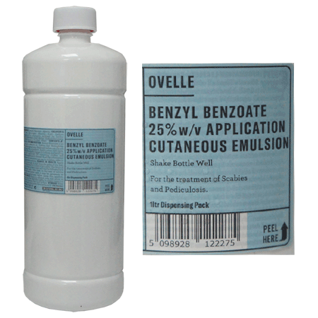 Benzyl Benzoate 25% w/v Application for Scabies - 1000ml