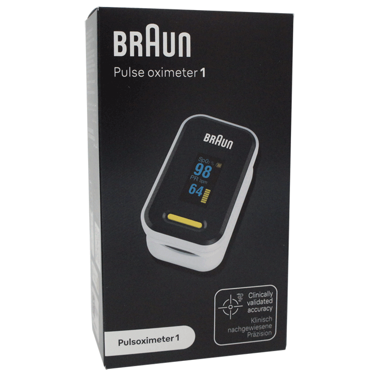 Braun Pulse Oximeter 1 - Measures blood oxygen levels and pulse rate