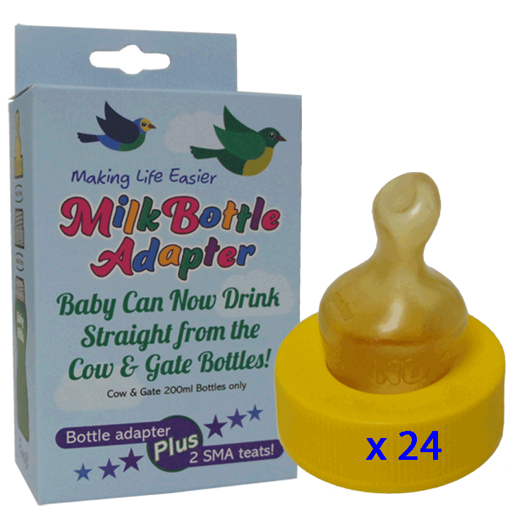 Reiseadapter für Cow & Gate 200 ml mit 26 einzelnen SMA-Saugern + Nuby I Sterilse-Reisemodul