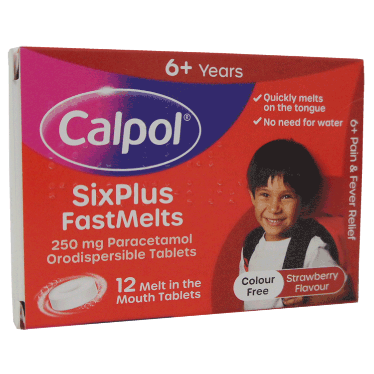 Calpol Six Plus Oral Suspension 250 mg/5 ml 140 ml - Erdbeergeschmack