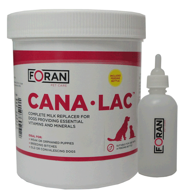 CanaLac Aliment d'allaitement complet pour chiens 300 g avec biberon et tétine étroite pour chiots