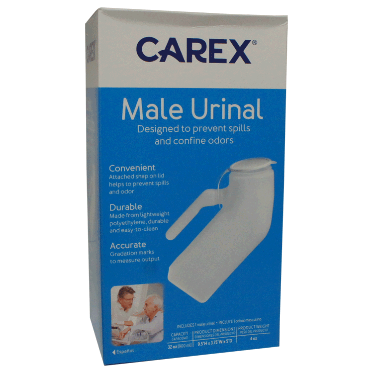 Carex Urinal Male with handle - White Plastic 900ml