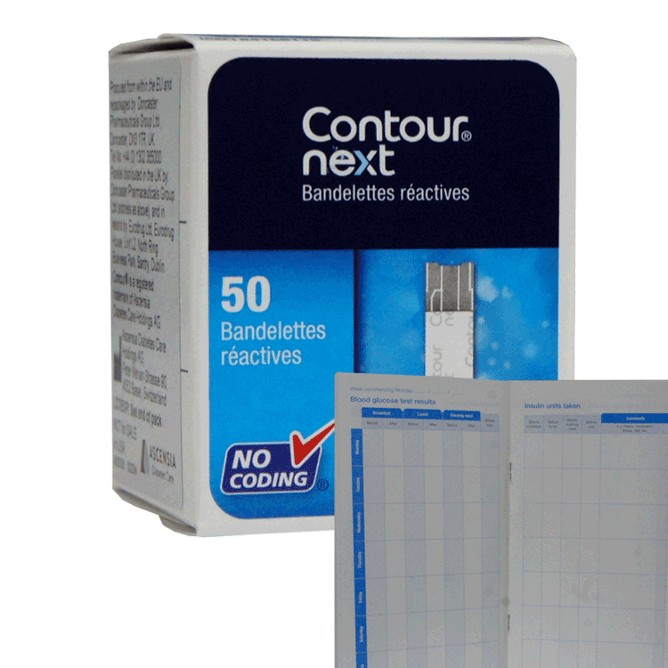 Contour Next Teststreifen x 50 + Diabetes-Tagebuch