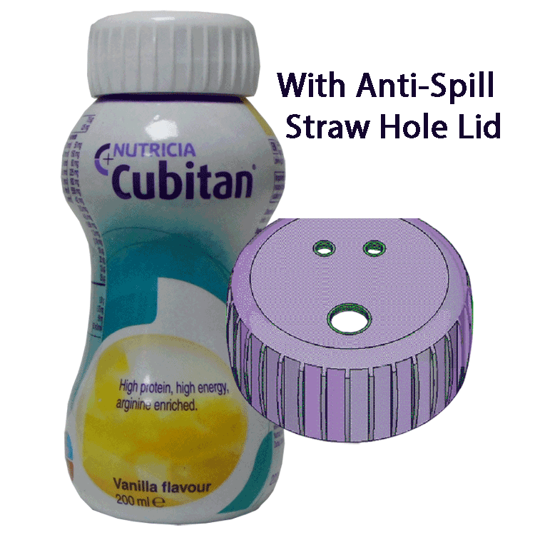 Cubitan Vanilla 200ml x 6 With or without an Anti-spill screw-on lid