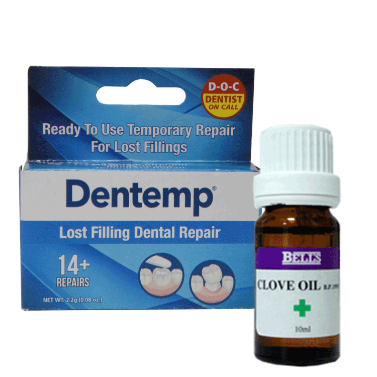 Dentemp Lost Filling Dental Repair - 14 Repairs + Clove Oil 10ml