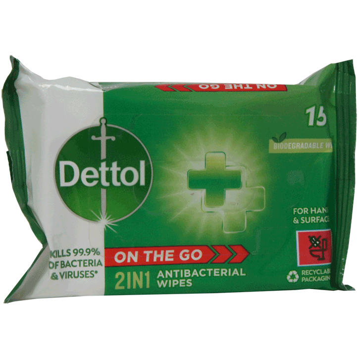 Dettol Antiseptic Wipes x 15 - Anti-bacterial wipes
