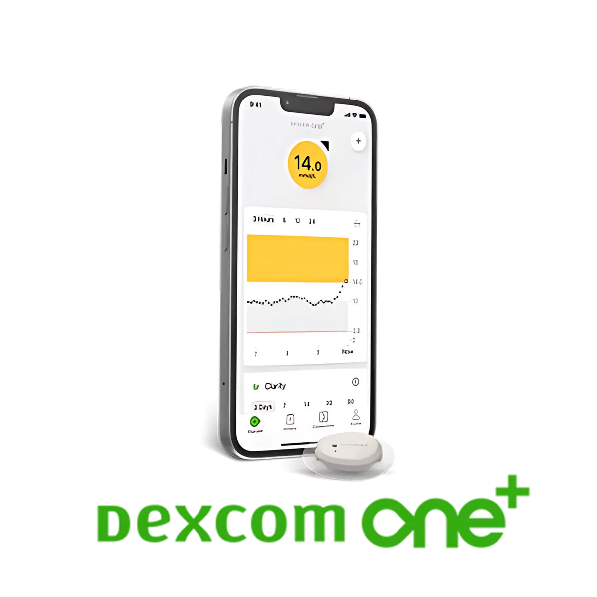 Dexcom One Plus - Continuous Blood Glucose Monitoring System - 10 day Supply + or - Alcohol swabs