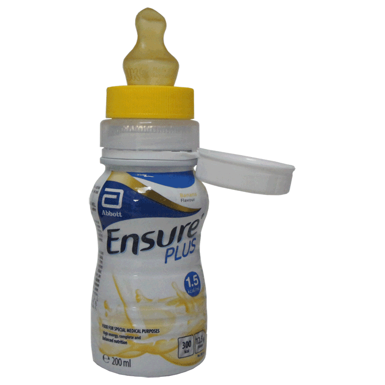 Ensure Plus 1.5kcal Banana 200ml - Complete Nutrition  With or Without Teats +  Re-usable Adapter