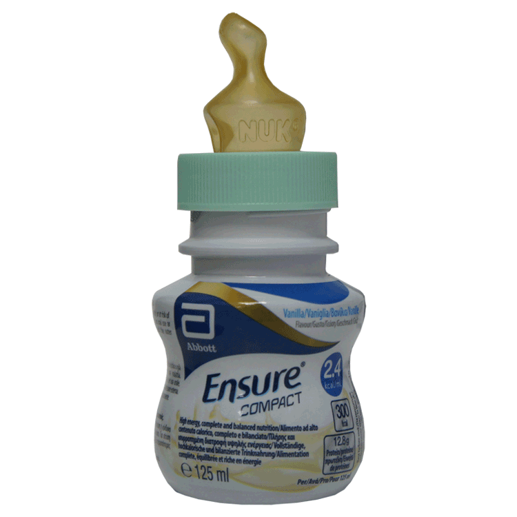 Ensure Compact x 125ml x 1  + 1 Sterile Screw-On Teat - 4  Flavours - For difficulty swallowing