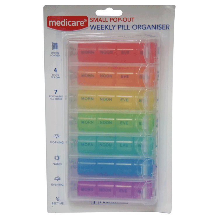 Medicare Weekly Pill Organiser ( 7 days x 4 compartments each day )