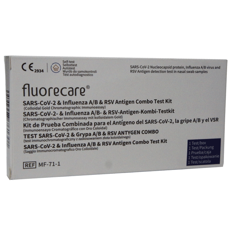 Fluorecare SARS Covid-2 en Influenza A/B Virus thuistest x 1
