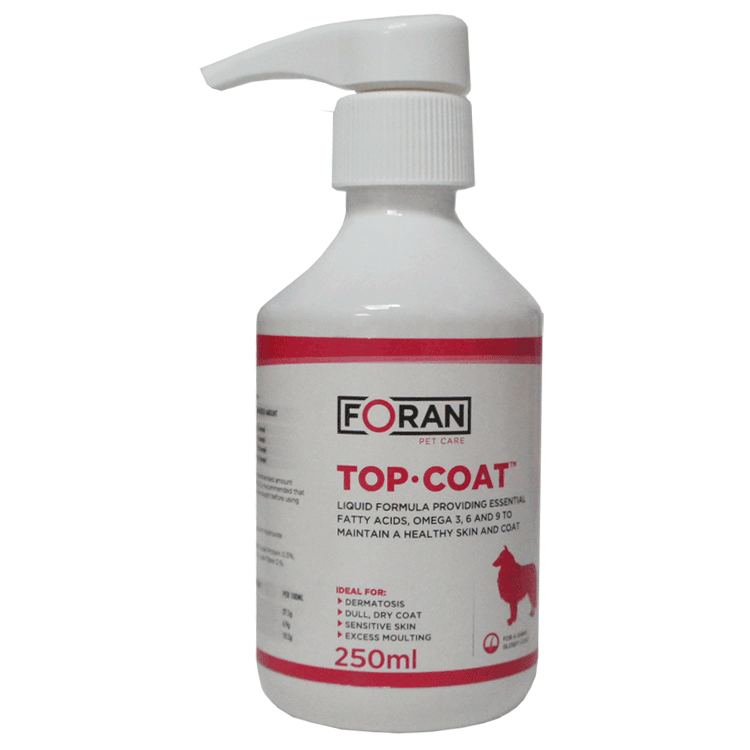 Top Coat 250ml - Supplement for help maintain a healthy skin and coat in dogs