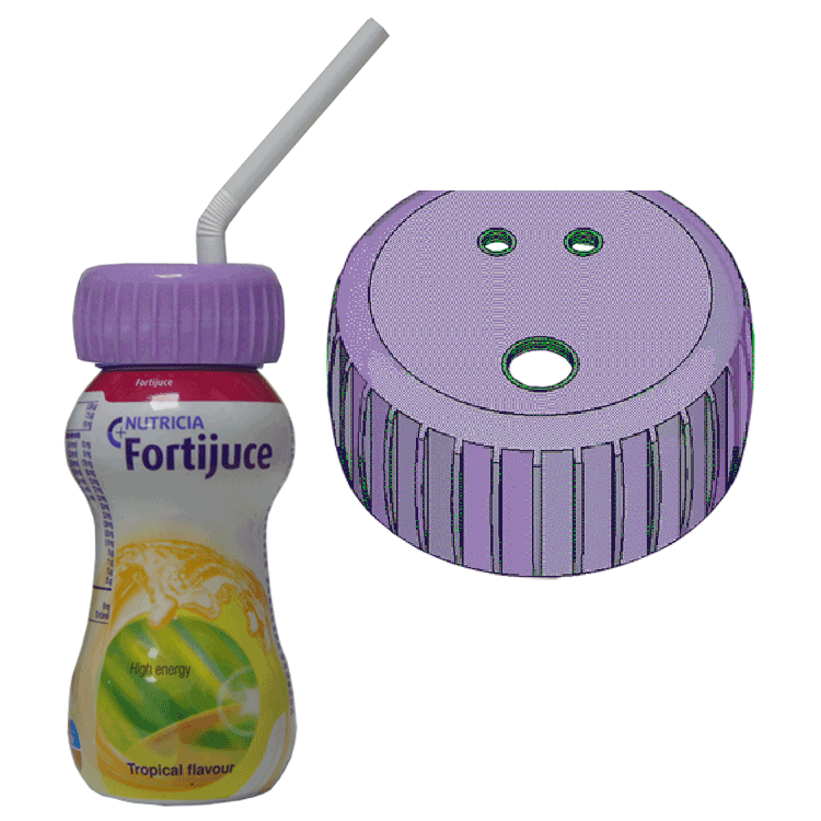 Fortijuce Tropical 200 ml x 6 Mit oder ohne auslaufsicherem Deckel mit Strohloch