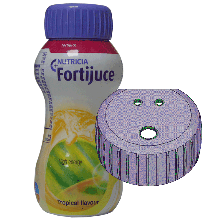 Fortijuce Tropical 200 ml x 6 Mit oder ohne auslaufsicherem Deckel mit Strohloch