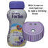 Fortini Vanille 200 ml x 4 – Mit oder ohne auslaufsicherem Deckel zur Aufnahme eines Trinkhalms