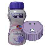 Fortini Erdbeere 200 ml x 4 – Mit oder ohne auslaufsicherem Deckel zur Aufnahme eines Trinkhalms