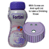 Fortini Erdbeere 200 ml x 4 – Mit oder ohne auslaufsicherem Deckel zur Aufnahme eines Trinkhalms