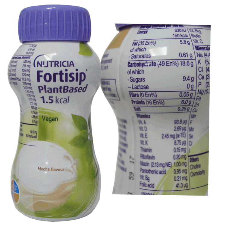 Fortisip Plant Based Mocha Flavour 200ml - Additional nutrition for vegans