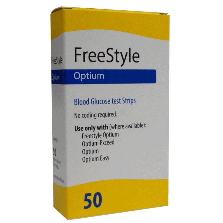 Freestyle Optium Blutzuckerteststreifen x 50 für Diabetes