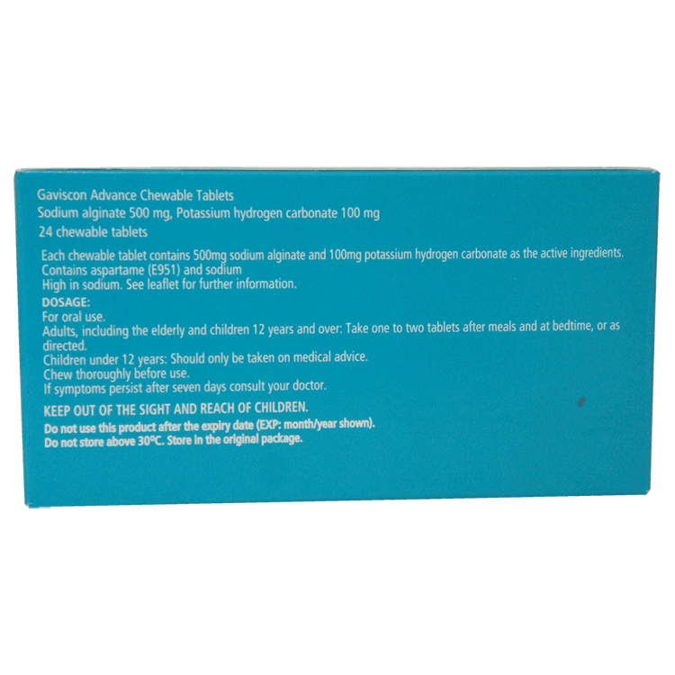 Gaviscon Advance Chewable tablets x 24 -  For Indigestion