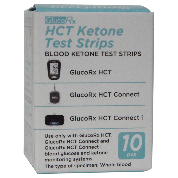 GlucoRx HCT ketonteststrips x 10