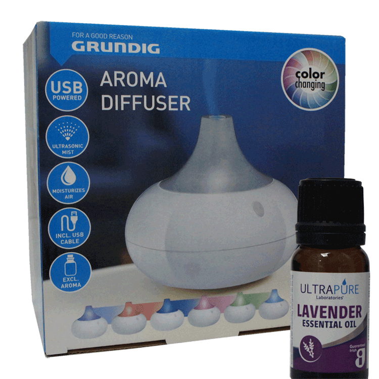 Grundig Diffuser - Ultrasonic Mist - Changes Colour - With or without Nenuco or aromatic oils