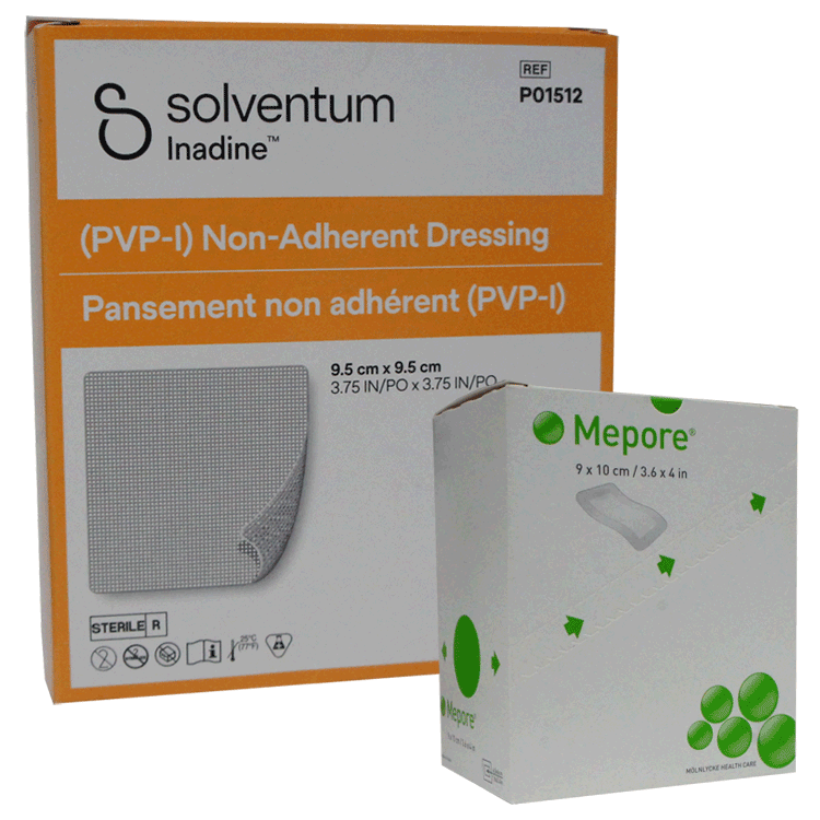 Inadine 9.5 x 9.5cm x 5 Povidone-Iodine Dressings -  For infected wounds