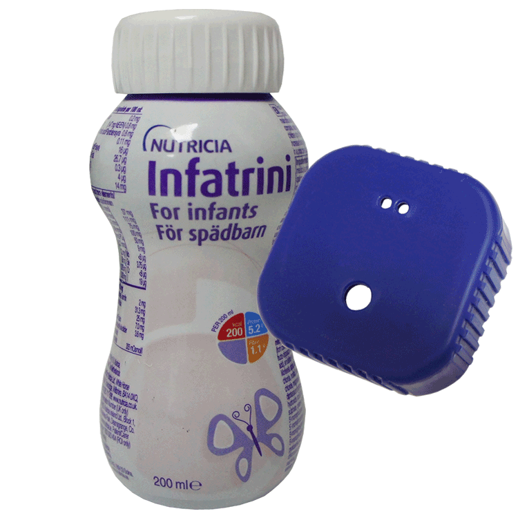 Infatrini voor zuigelingen 200 ml x 4 - Met of zonder antilekdeksel met gat voor een rietje