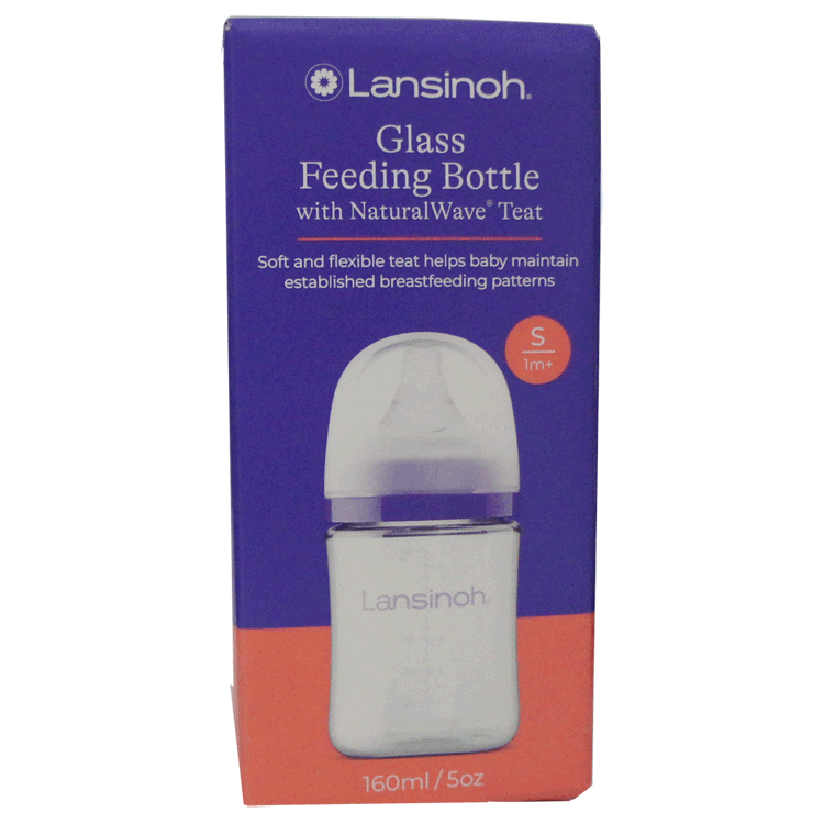 Lansinoh Glazen Zuigfles 160ml - Vanaf 1 maand