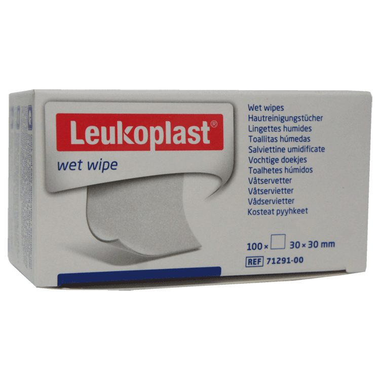 Leukoplast vochtige doekjes x 100 - 30 mm x 30 mm