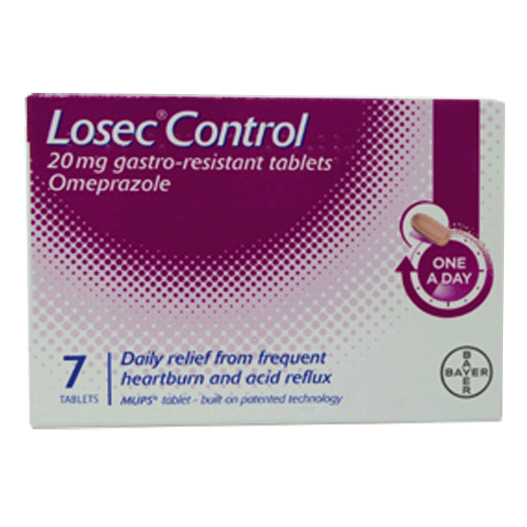 Losec Control 20mg tablets x 7 Omeprazole
