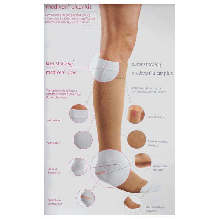 Mediven Leg / Calf Ulcer Kits  - 7 Width Sizes - Short Length Sock  ( 34 to 38cm )
