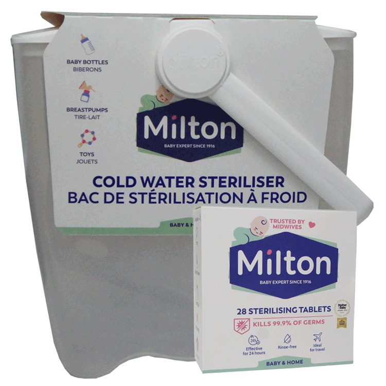 Milton Cold Water Steriliser x 1 - For sterilising baby bottles With or Without Milton Tablets