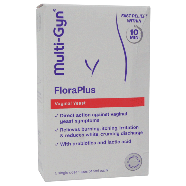 Multi-Gyn FloraPlus - 5 single dose tubes - Treatment of vaginal yeast problems