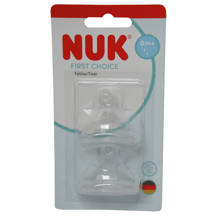 NUK First Choice Babyflasche 0 bis 6 Monate, 150 ml, mit Ersatz-NUK-Sauger x 2 oder Schnabel