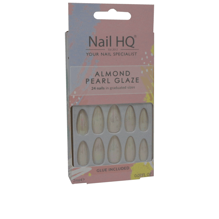 Nail HQ Nails Almond Pearl Glaze x 24