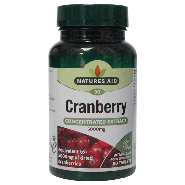 Natures Aid Cranberry Concentrated Extract 5000mg x 90 tablets