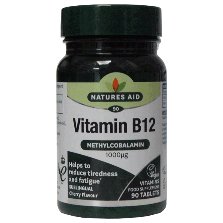 Natures Aid Vitamin B12 x 1000mcg x 90 tablets