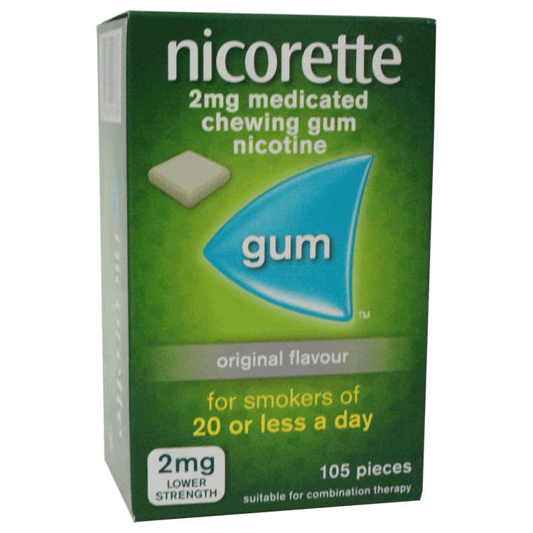 Nicorette 2mg chewing gum -&nbsp; Contains Nicotine x 105 pieces