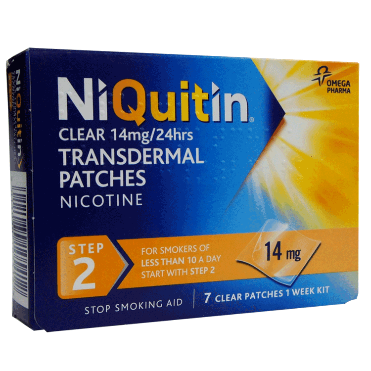 Niquitin Clear Step 2 14 mg x 7 patchs – Aide pour arrêter de fumer