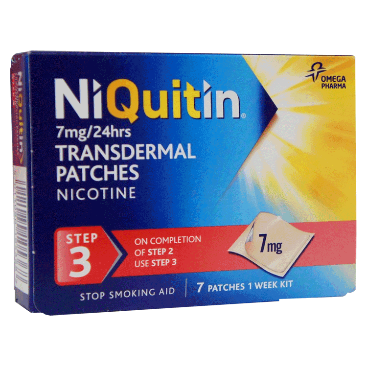 Niquitin Clear Step 3 - Patchs de 7 mg x 7 pour arrêter de fumer, date courte du 26/07
