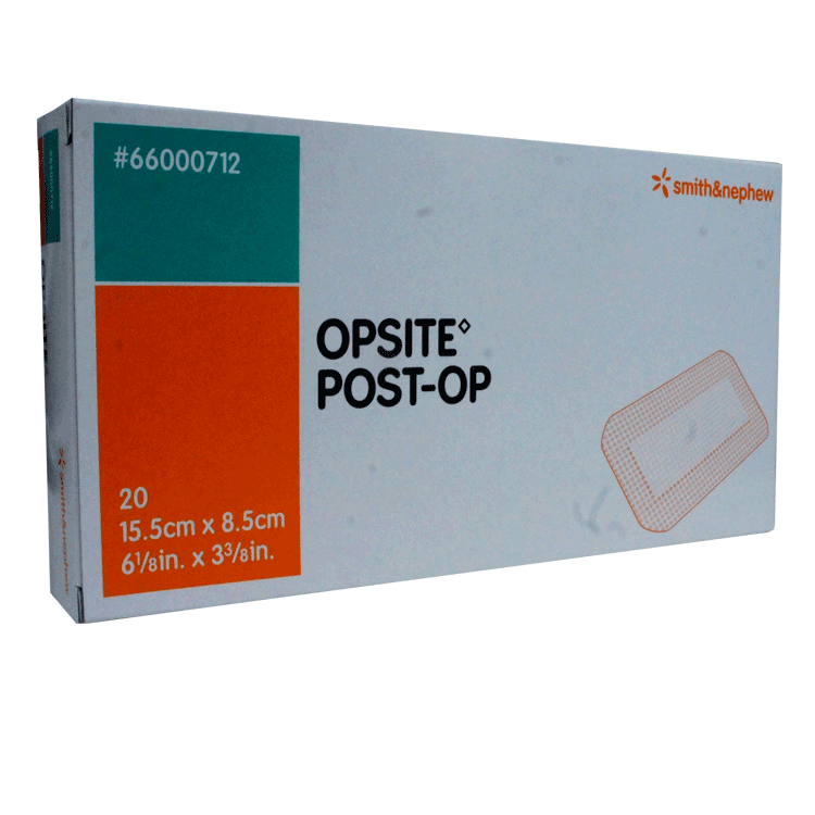 Opsite Post-Op  15.5cm x 8cm x 5 dressings - Absorbant white pad with film border