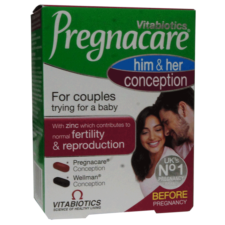 Pregnacare Him and Her Conception - approvisionnement de 30 jours