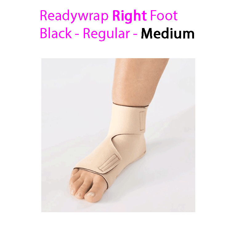 ReadyWrap RIGHT FOOT Verstellbares Kompressionskleidungsstück mit Klettverschlüssen für chronische Ödeme