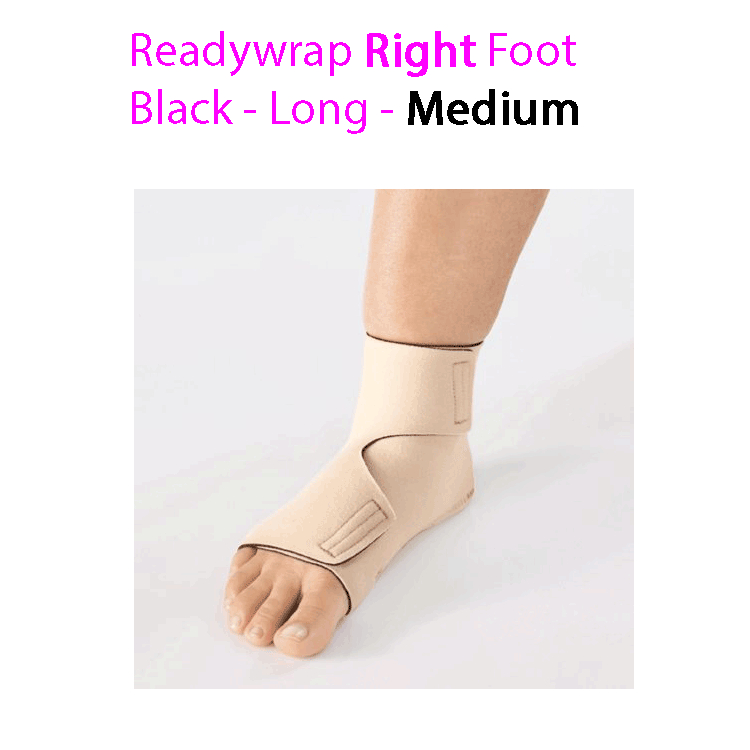 ReadyWrap RIGHT FOOT Verstellbares Kompressionskleidungsstück mit Klettverschlüssen für chronische Ödeme