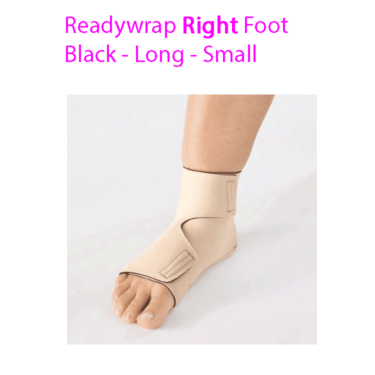 ReadyWrap RIGHT FOOT Verstellbares Kompressionskleidungsstück mit Klettverschlüssen für chronische Ödeme